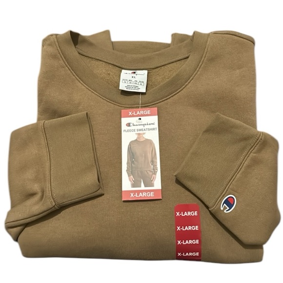 Champion Fleece Women’s Dark Tan/Brown Crewneck Sweatshirt XL NWT - Picture 6 of 7